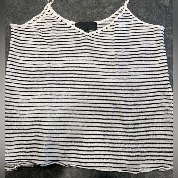 Nili Lotan Tops - NILI LOTAN Kerry linen black and cream stripped camisole